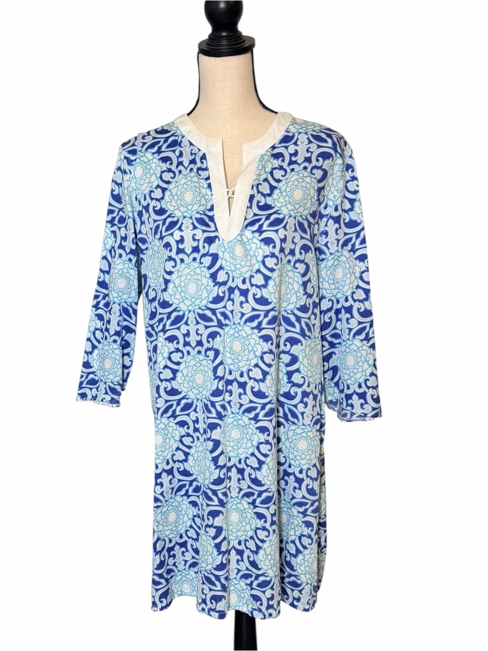 Lilly Pulitzer Tunic Dress - Blue Medallion "Chasing Tail" - Size Large
